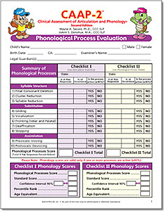 Chapps Questionnaire (CAAP-2) Clinical Assessment of Articulation and Phonology, Second Edition