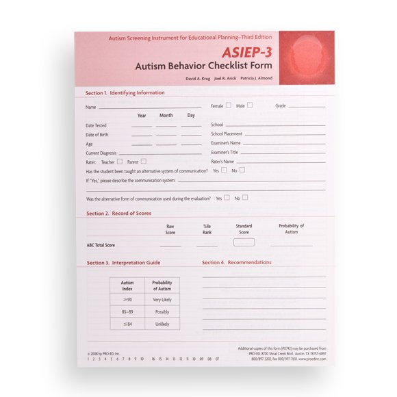 (ASIEP-3) Autism Screening Instrument for Educational Planning