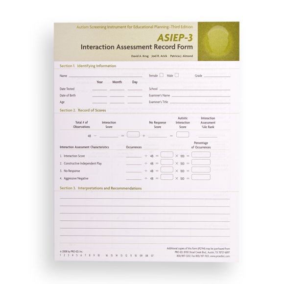(ASIEP-3) Autism Screening Instrument for Educational Planning