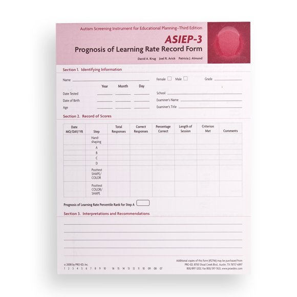 (ASIEP-3) Autism Screening Instrument for Educational Planning