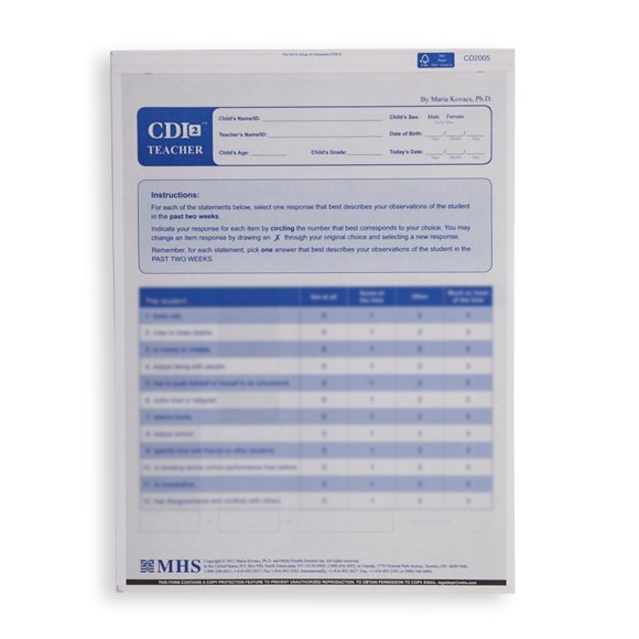 (CDI 2) Children's Depression Inventory, Second Edition
