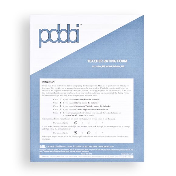 Pddbi Sample Questions (PDDBI) PDD Behavior Inventory