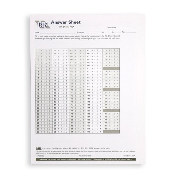 (TSI™-2) Trauma Symptom Inventory™, Second Edition