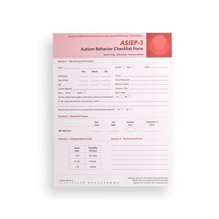 (ASIEP-3) Autism Screening Instrument for Educational Planning