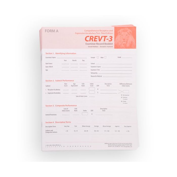 CREVT-3) Measure Expressive and Receptive Vocabulary