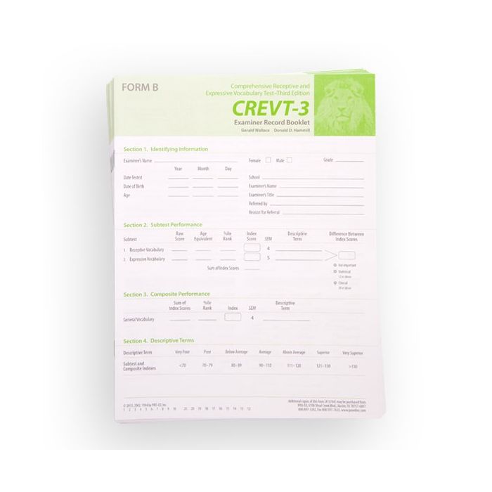 (CREVT-3) Measure Expressive and Receptive Vocabulary