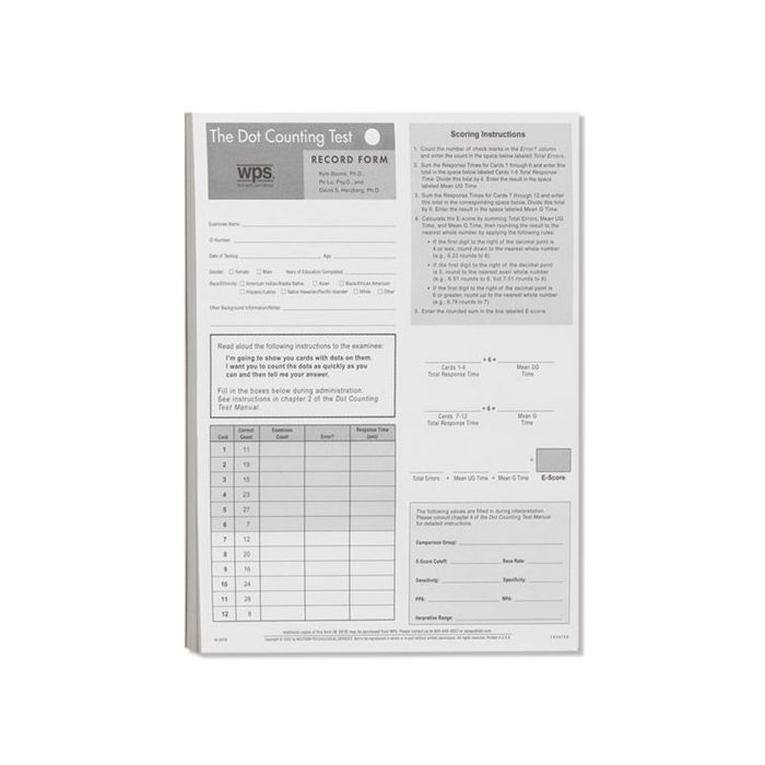 (DCT™) The Dot Counting Test™
